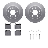 4612-63003 Geospec Brake Rotors w/5000 Euro Ceramic Brake Pads & Hardware, 1961-1991 Mercedes-Benz, Position: Rear