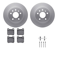 4612-65000 Geospec Brake Rotors w/5000 Euro Ceramic Brake Pads & Hardware, 1997-2008 GM, Position: Rear