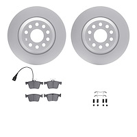 4612-73053 Geospec Brake Rotors w/5000 Euro Ceramic Brake Pads & Hardware, Fits Select Audi/Volkswagen, Position: Rear