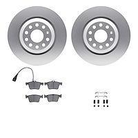 4612-74022 Geospec Brake Rotors w/5000 Euro Ceramic Brake Pads & Hardware, Fits Select Audi/Volkswagen, Position: Rear