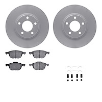 4612-80006 Geospec Brake Rotors w/5000 Euro Ceramic Brake Pads & Hardware, 2004-2015 Ford/Lincoln/Mercury/Mazda, Position: Front
