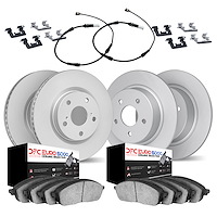 4624-10160 Geospec Brake Rotors w/5000 Euro Ceramic Brake Pads/Sensor & Hardware Kit, 1996-2002 BMW, Position: Front and Rear