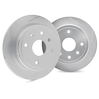 5002-58016 Slotted Brake Rotors [Silver], 2001-2003 Acura/Honda, Position: Rear