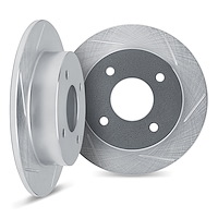 5002-92094 Slotted Brake Rotors [Silver], 2018-2019 Audi/Volkswagen, Position: Rear