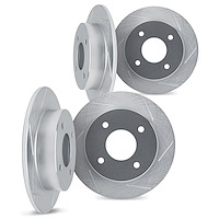 5004-40080 Slotted Brake Rotors [Silver], 1978-1983 Mopar, Position: Front and Rear