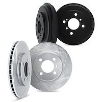5004-72063 Slotted Brake Rotors & Drums Kit [Silver], 2012-2017 Mitsubishi, Position: Front and Rear