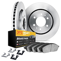 5212-67005 Slotted Brake Rotors w/Heavy-Duty Brake Pads Kits & Hardware [Silver], Fits Select Infiniti/Nissan, Position: Front