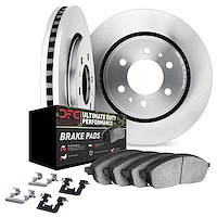 5412-92002 Slotted Brake Rotors with Ultimate-Duty Brake Pads Kit & Hardware [Silver], 2008-2017 Mitsubishi, Position: Front