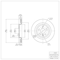 600-27037 Brake Rotor, 2007-2015 Volvo, Position: Rear