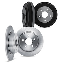 6004-74046 Brake Rotors with Drums Kit, 1972-1978 Audi/Volkswagen, Position: Front and Rear