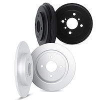 6004-92001 Brake Rotors with Drums Kit, 1998-2004 Ford/Lincoln/Mercury/Mazda, Position: Front and Rear
