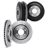 6004-92060 Brake Rotors with Drums Kit, 2016-2018 Infiniti/Nissan, Position: Front and Rear