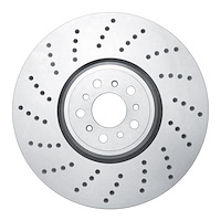620-31186D Drilled Brake Rotor, Fits Select BMW, Position: Left Front
