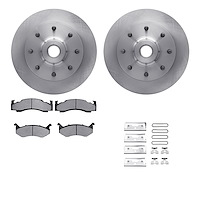 6212-40324 Brake Rotors w/Heavy-Duty Brake Pads Kit & Hardware, 1978-1997 Mopar, Position: Front