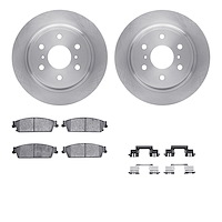 6212-48064 Brake Rotors w/Heavy-Duty Brake Pads Kit & Hardware, 2007-2014 GM, Position: Rear