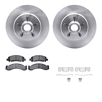 6212-48159 Brake Rotors w/Heavy-Duty Brake Pads Kit & Hardware, 1993-2005 Multiple Makes/Models, Position: Front