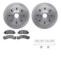 6212-48192 Brake Rotors w/Heavy-Duty Brake Pads Kit & Hardware, 1993-2005 Multiple Makes/Models, Position: Front