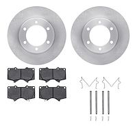 6212-76002 Brake Rotors w/Heavy-Duty Brake Pads Kit & Hardware, 2000-2007 Lexus/Toyota/Scion, Position: Front