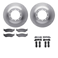 6212-99528 Brake Rotors w/Heavy-Duty Brake Pads Kit & Hardware, 1999-2009 Ford/Lincoln/Mercury/Mazda, Position: Rear
