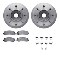 6212-99621 Brake Rotors w/Heavy-Duty Brake Pads Kit & Hardware, 2005-2007 Ford/Lincoln/Mercury/Mazda, Position: Front