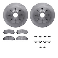 6212-99645 Brake Rotors w/Heavy-Duty Brake Pads Kit & Hardware, 2006-2012 Ford/Lincoln/Mercury/Mazda, Position: Front