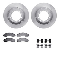 6212-99795 Brake Rotors w/Heavy-Duty Brake Pads Kit & Hardware, Fits Select Ford/Lincoln/Mercury/Mazda, Position: Rear