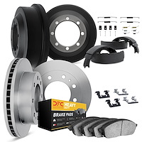 6214-48313 Brake Rotors w/Heavy-Duty Brake Pads/Drums/Shoes & Hardware Kit, 1993-2005 Multiple Makes/Models, Position: Front and