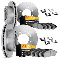 6214-67003 Brake Rotors w/Heavy-Duty Brake Pads Kit & Hardware, 2012-2021 Infiniti/Nissan, Position: Front and Rear