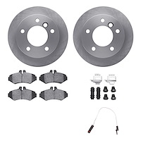 6222-40001 Brake Rotors w/Heavy-Duty Brake Pads/Sensor & Hardware Kit, 2002-2018 Multiple Makes/Models, Position: Rear