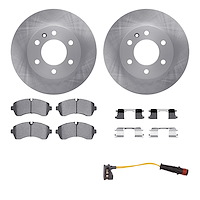 6222-40031 Brake Rotors w/Heavy-Duty Brake Pads/Sensor & Hardware Kit, 2007-2021 Multiple Makes/Models, Position: Front
