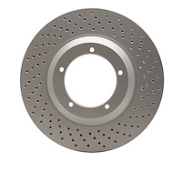 624-02012D GEOSPEC Drilled Rotor [Coated], 1982-1989 Porsche, Position: Right Front