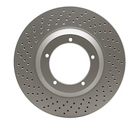 624-02013D GEOSPEC Drilled Rotor [Coated], 1982-1989 Porsche, Position: Left Front