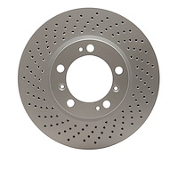 624-02032D GEOSPEC Drilled Rotor [Coated], 1998-2012 Porsche, Position: Left Front