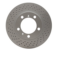 624-02043D GEOSPEC Drilled Rotor [Coated], 2005-2008 Porsche, Position: Left Front