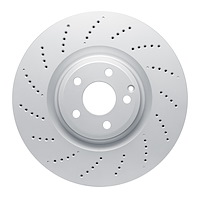 624-63097 GEOSPEC Drilled Rotor [Coated], 2012-2018 Mercedes-Benz, Position: Front