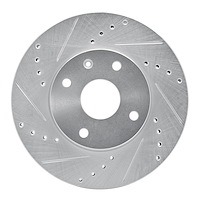 631-01008L Drilled/Slotted Brake Rotor [Silver], 2004-2010 Multiple Makes/Models, Position: Front Left