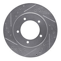 631-01013L Drilled/Slotted Brake Rotor [Silver], 1999-2008 Multiple Makes/Models, Position: Front Left