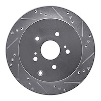 631-01015R Drilled/Slotted Brake Rotor [Silver], 2009-2017 Suzuki, Position: Rear Right