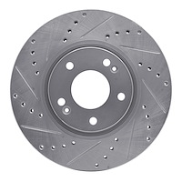 631-03020L Drilled/Slotted Brake Rotor [Silver], 2005-2019 Kia/Hyundai/Genesis, Position: Front Left