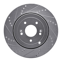 631-03031L Drilled/Slotted Brake Rotor [Silver], 2010-2016 Kia/Hyundai/Genesis, Position: Rear Left