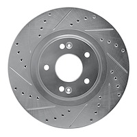 631-03053L Drilled/Slotted Brake Rotor [Silver], 2013-2020 Kia/Hyundai/Genesis, Position: Front Left