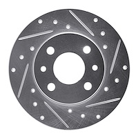 631-07001R Drilled/Slotted Brake Rotor [Silver], 2009-2019 Mopar, Position: Rear Right