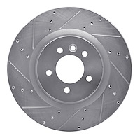 631-11011L Drilled/Slotted Brake Rotor [Silver], 2006-2017 Land Rover, Position: Front Left