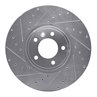 631-11030L Drilled/Slotted Brake Rotor [Silver], 2018-2020 Land Rover, Position: Front Left
