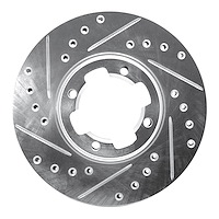 631-13031L Drilled/Slotted Brake Rotor [Silver], 1983-1989 Subaru, Position: Front Left