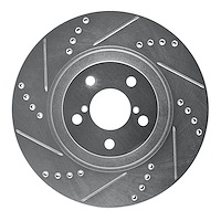 631-13034L Drilled/Slotted Brake Rotor [Silver], Fits Select Multiple Makes/Models, Position: Front Left