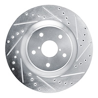 631-13049R Drilled/Slotted Brake Rotor [Silver], Fits Select Subaru, Position: Front Right