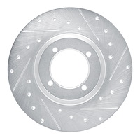 631-14000R Drilled/Slotted Brake Rotor [Silver], 1961-1976 Multiple Makes/Models, Position: Front Right