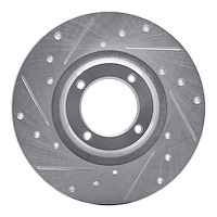 631-14001L Drilled/Slotted Brake Rotor [Silver], 1975-1980 Triumph, Position: Front Left