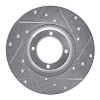 631-14001R Drilled/Slotted Brake Rotor [Silver], 1975-1980 Triumph, Position: Front Right